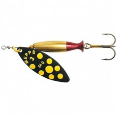 Блесна Mepps AGLIA LONG HEAVY №1  вес 8г,  black/yell.dots (черн/желт.точ)