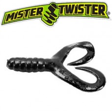 Твистер MisterTwister Double Tail  4''/10см черн/3-Black  (50)