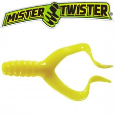 Твистер MisterTwister Double Tail  4''/10см желт/2-Yellow  (50)