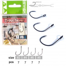 Крючок HITFISH Trout Saver Single Hook б/бородки №2  7шт (5)