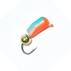 Мормышка вольфрам Гвоздик/шар d4  1.65г зол, цв.18/син-красн  (15)
