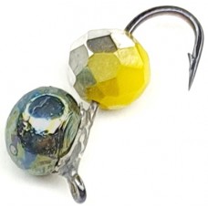 Мормышка вольфрам Дробь D4 металлик, кристалл зол/сер 0.6г (.15)