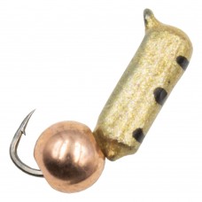 Мормышка вольфрам Столбик D2 зол/полос, бус медь 0.5г (10)