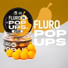 Бойлы Ultrabaits плавающие FLURO POP UPS 14мм банка 30шт  груша дюшеc