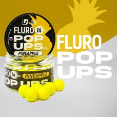 Бойлы Ultrabaits плавающие FLURO POP UPS 14мм банка 30шт  ананас