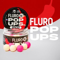 Бойлы Ultrabaits плавающие FLURO POP UPS 14мм банка 30шт  специи